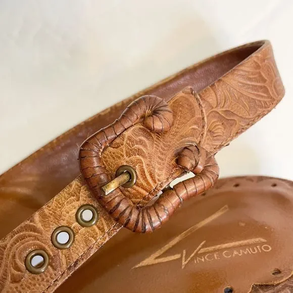 VINCE CAMUTO POINTY TOE BROWN LEATHER SLINGBACK PUMPS SZ 10 - Picture 6 of 8